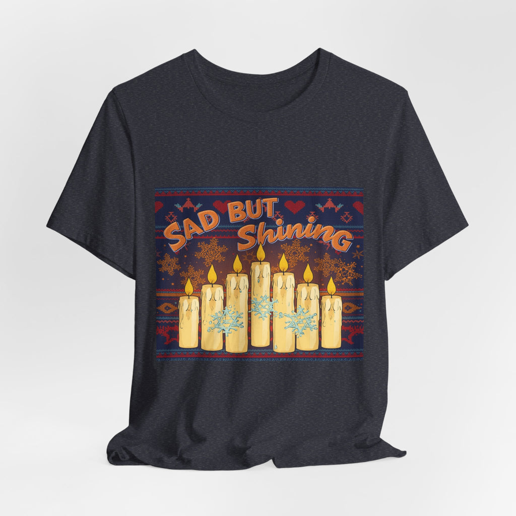 Sad But Shining: Winter Candle Illustration, Festive Emotional Art