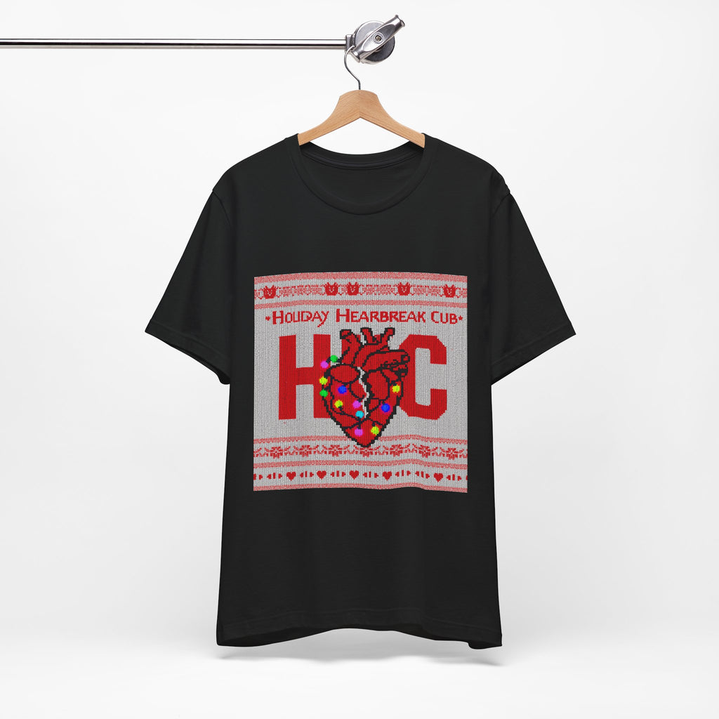 Holiday Heartbreak Club Cozy Knit Style Tee graphic t-shirt by Warped Soul Apparel