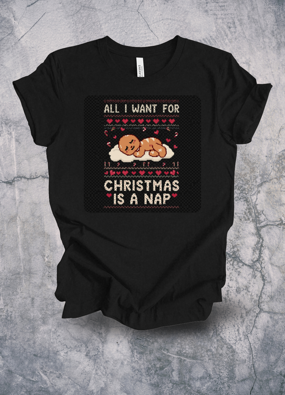 All I Want for Christmas Is a Nap graphic t-shirt by Warped Soul Apparel