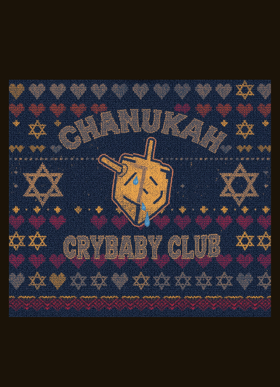Chanukah Crybaby Club Ugly Sweater Shirt graphic t-shirt by Warped Soul Apparel
