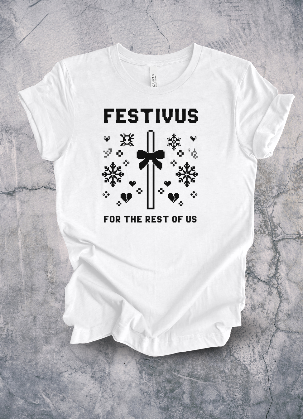 Festivus Grievance Airing Ugly Holiday Sweater T-Shirt graphic t-shirt by Warped Soul Apparel