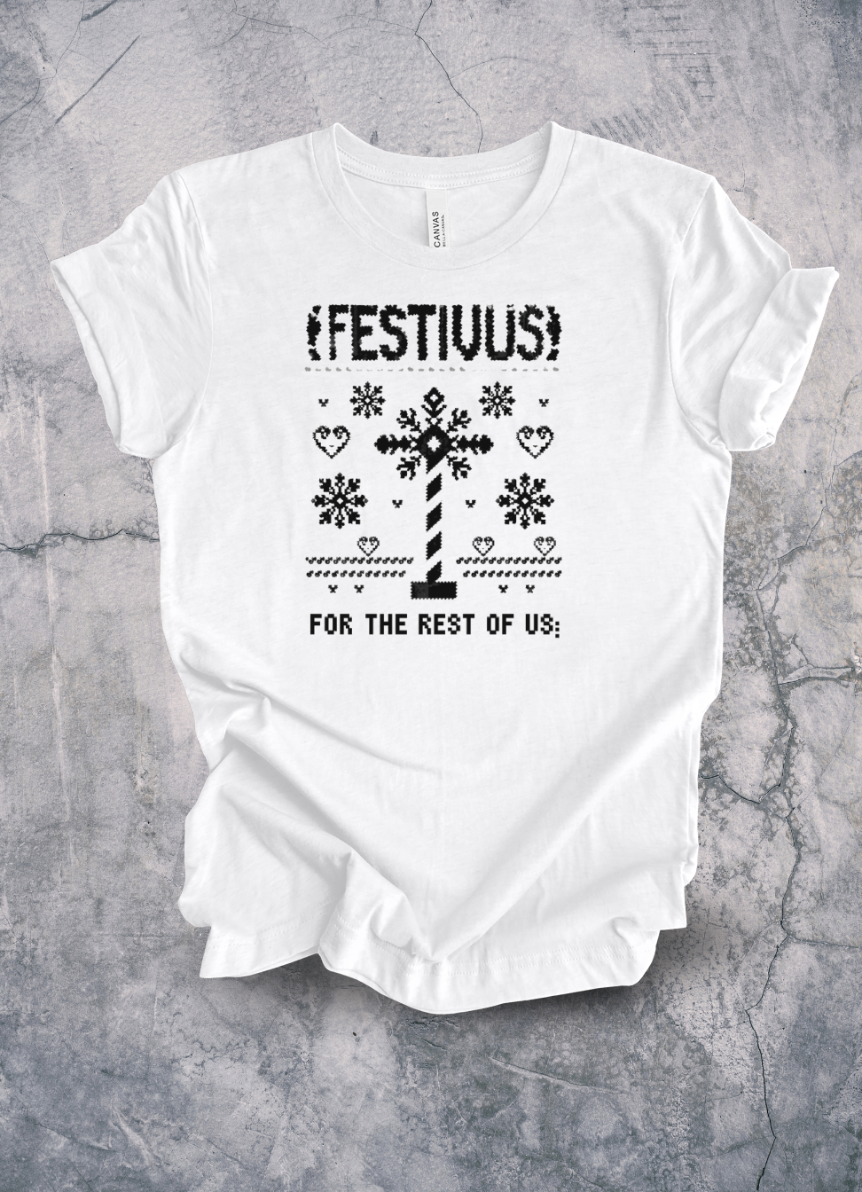Festivus For the Rest of Us Ugly Sweater Knit T-Shirt graphic t-shirt by Warped Soul Apparel