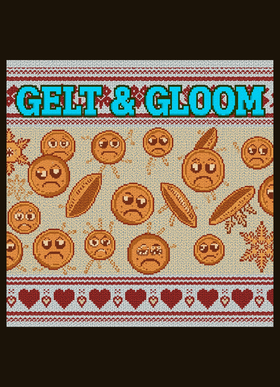 Gelt & Gloom Chanukah Ugly Sweater T-Shirt graphic t-shirt by Warped Soul Apparel
