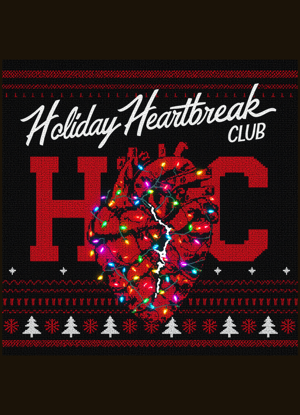 Holiday Heartbreak Club Knit Sweater Style Tee graphic t-shirt by Warped Soul Apparel