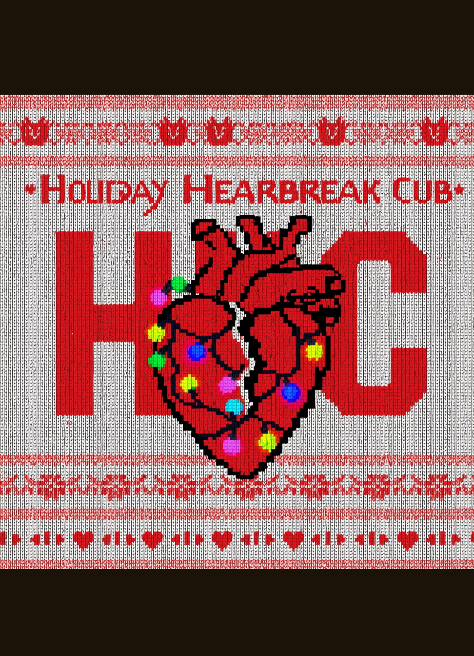 Holiday Heartbreak Club Cozy Knit Style Tee graphic t-shirt by Warped Soul Apparel