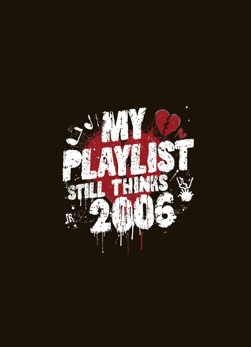 My Playlist Still Thinks It’s 2006 Shirt graphic t-shirt by Warped Soul Apparel