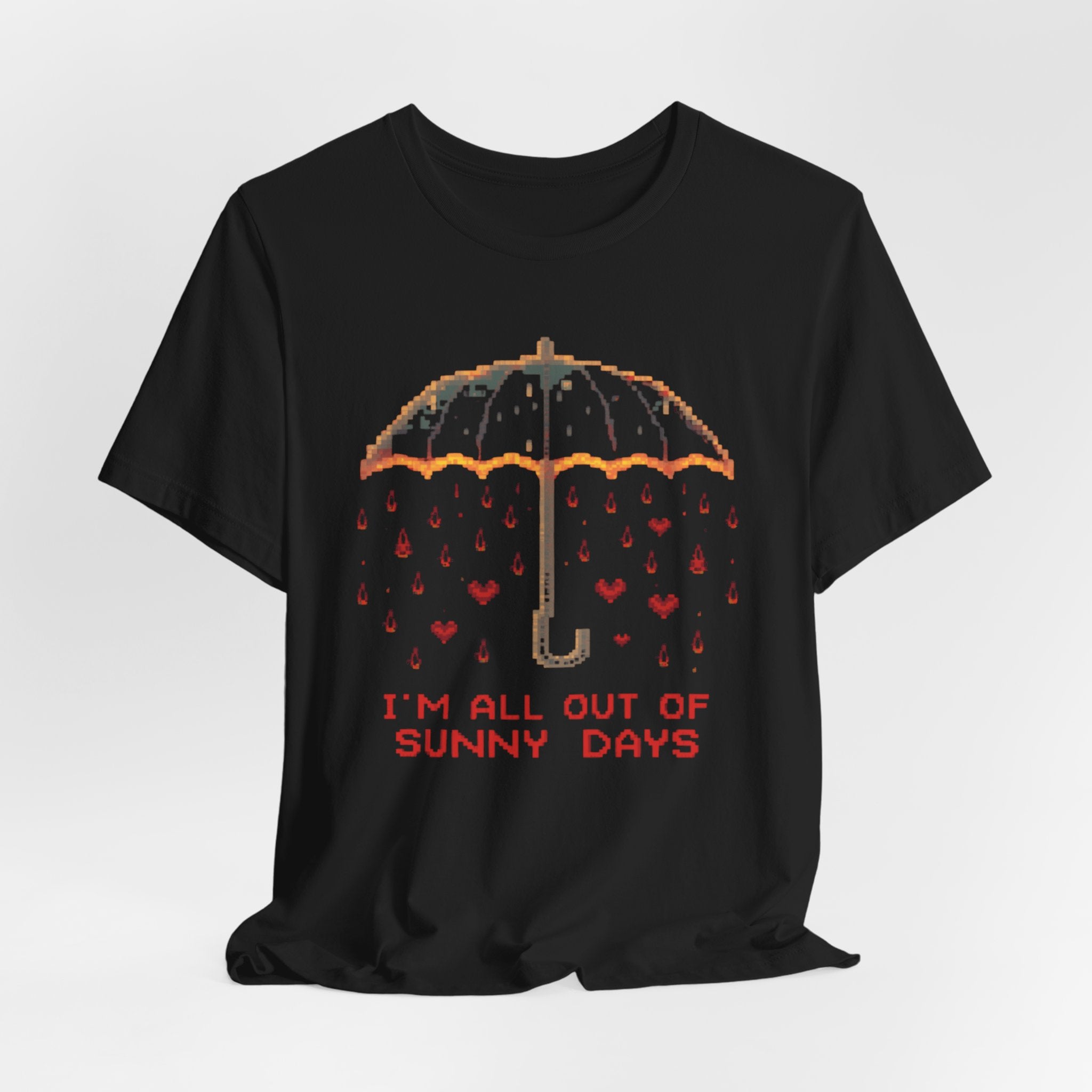 Pixel Melancholy: Rainy Day Emotions, Umbrella Pixel Art Illustration