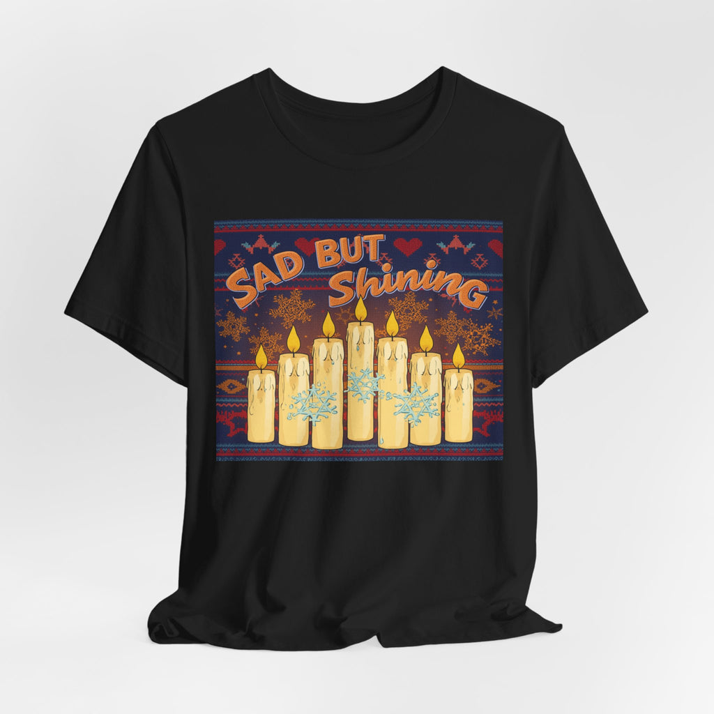 Sad But Shining: Winter Candle Illustration, Festive Emotional Art