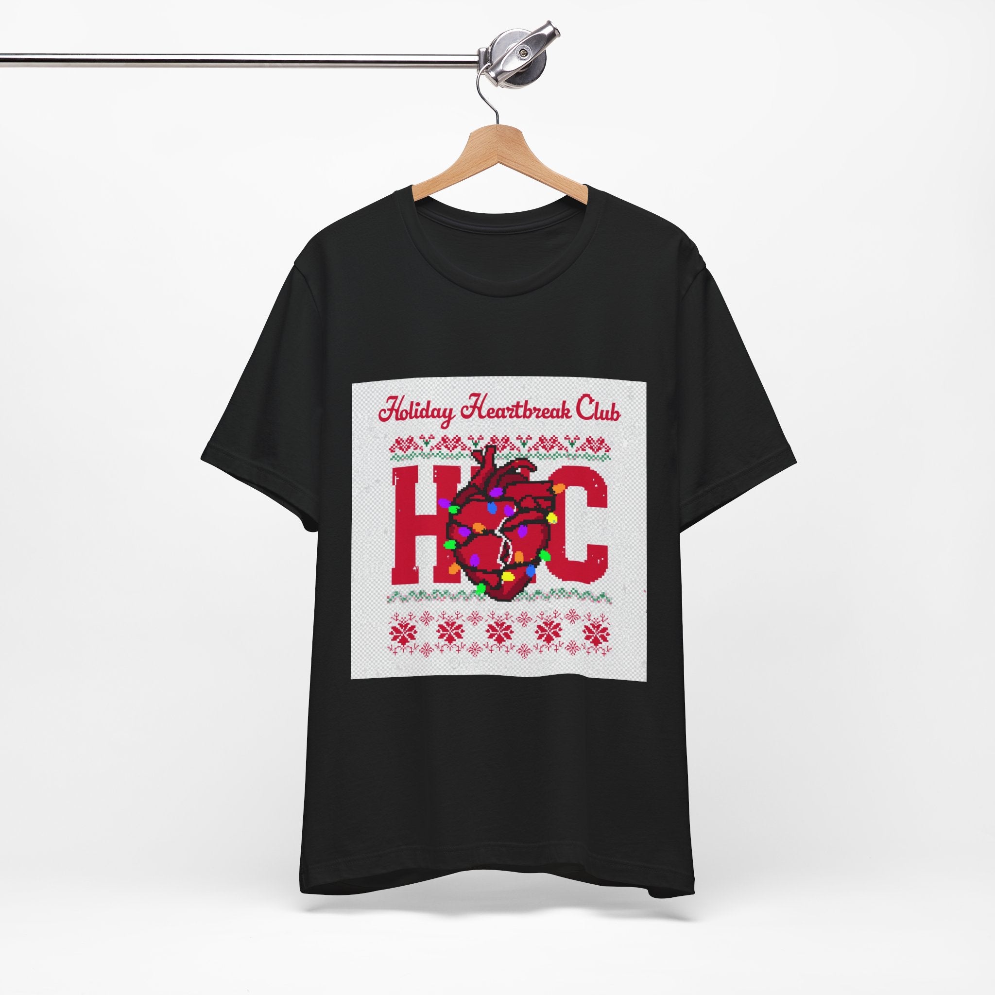 Holiday Heartbreak Club Ugly Christmas Sweater Tee graphic t-shirt by Warped Soul Apparel