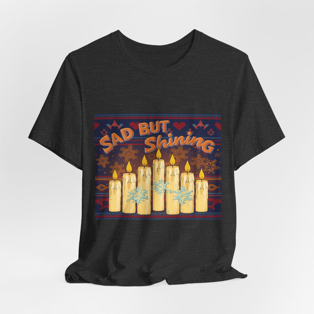 Sad But Shining: Winter Candle Illustration, Festive Emotional Art